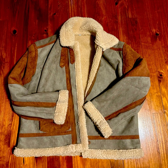 Men’s Suede & Faux Fur Coat - Picture 1 of 9